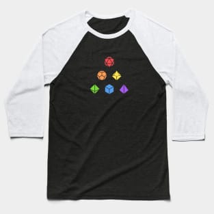 Colorful Polyhedral Dice Set Tabletop RPG Gaming Baseball T-Shirt